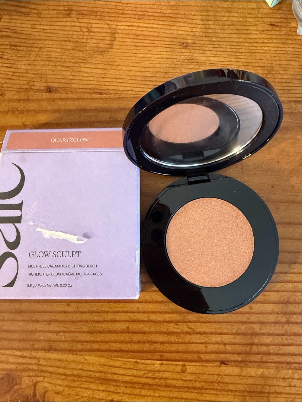Saie Glow Sculpt Highlighting Blush - Quartzglow Peach
